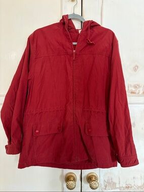 G.H. Bass & Co. Red Hooded Zip Front Jacket